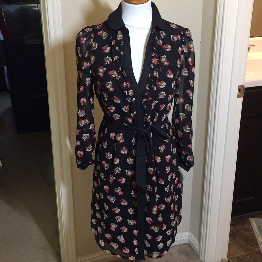 Elle LS floral business dress